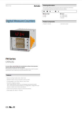 AUTONICS FM CATALOG FM SERIES: DIGITAL MEASURE COUNTERS